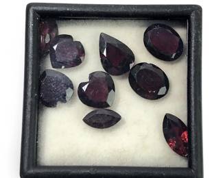 (9) Heart Pear Shape Loose Garnet Gemstones