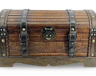 Vintage Wooden Treasure Chest Trunk
