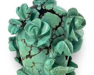 Carved Chinese Turquoise Snuff Bottle