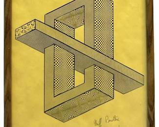 Signed 1992 Geometric Abstract Artwork