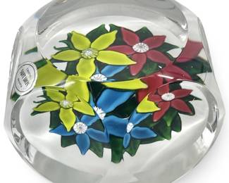 St. Louis Faceted Flower Bouquet Paperweight