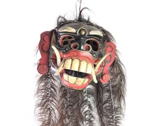 Balinese Barong Painted Carved Wood Mask