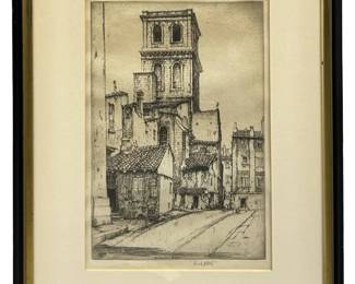 Antique Signed Ernest David Roth Etching