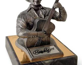 LE Ricker Pewter Signed Roy Rodgers Sculpture