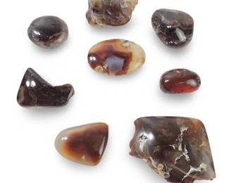 Collection of Raw Natural Fire Agate Specimens