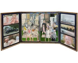 Big Signed W. Lee Savage Canvas Triptych Paintings