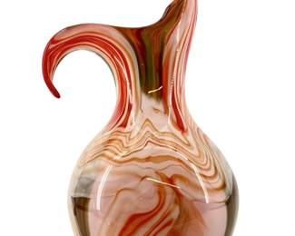 Italian Multicolor Free Form Art Glass Vase
