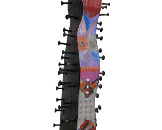 Signed Laliberte Wood Abstract Totem Pole Art