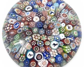 Rare 1848 Baccarat Crystal Millefiori Paperweight