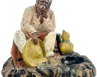 Hand Crafted Mexican Clay Potter Sculpture