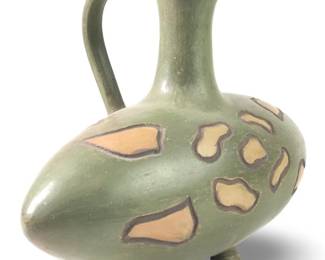 Unique Footed Handle Ceramic Bullet Vessel