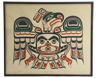 Signed Tony Hunt âKwakiutl kolusâ Serigraph