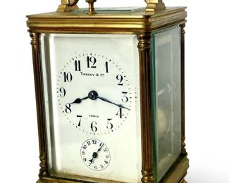 Antique Tiffany & Co. French Brass Carriage Clock