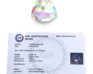 Approximately 76ct Loose Trillion Cut Topaz