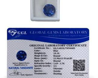 10.10CT Round Loose Tanzanite Gemstone