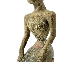 Old Ayutthaya Thailand Wood Carved Sculpture
