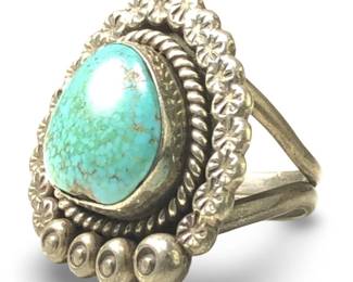 Vintage Native American Silver Turquoise Ring