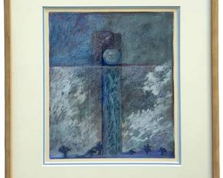 Vintage Abstract Oil Pastel Artwork