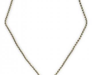 Sterling Silver Woven Rope Peridot Necklace