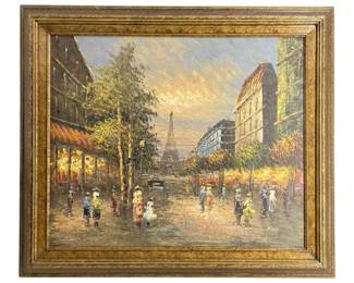 Koss Signed Oil Canvas Parisian Eiffel Tower