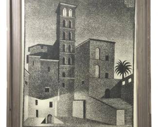 Signed M.C. Escher The Curious Tour Serigraph