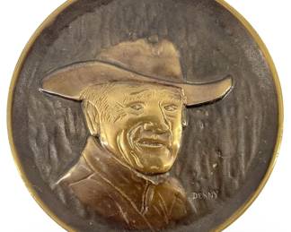 John Wayne âThe Duke" Bronze Wall Art Plate