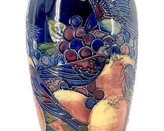 Moorcroft âFinches with Berries' Ceramic Vase