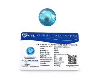Approximately 88cts Round Cut Loose Aquamarine