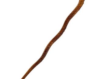 Vintage Carved Wooden Folk Art Snake Cane