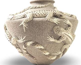 Signed Detailed Native American Reptile Pottery
