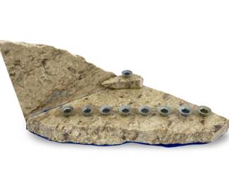 Artistic Jewish Judaica Stone Menorah