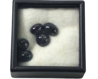 (5) Loose Cabochon Black Star Sapphire Gemstones