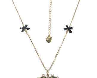 Betsy Johnson First Date Polka Dot Heart Necklace