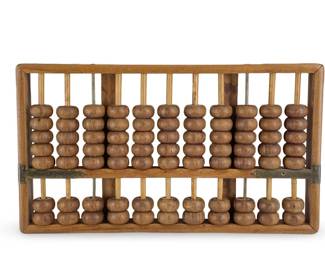 Vintage Abacus Calculating Tool Brass & Wood