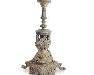 Antique Angel Bust Cast Iron Candlestick