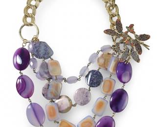 Lee Angel Lavish Amethyst Agate Quartz Necklace