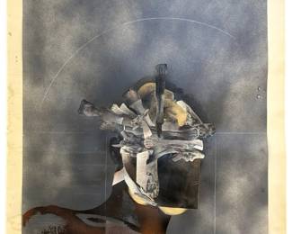 Signed Stylized Abstract Portrait Lithograph