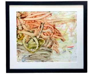 Vintage Acrylic Abstract Splatter Painting