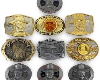 9pc Metal John Wayne Belt Design Buckles