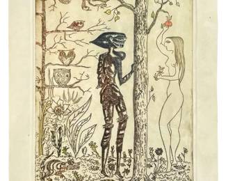 Signed Guillermo Silva Santamaria Etching