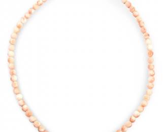 Vintage Angel Skin Pink Coral Bead Necklace