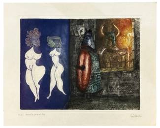 Signed Guillermo Silva Santamaria Etching