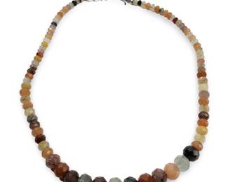 Multiple Mixed Faceted Sterling Gemstone Necklace