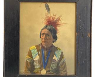 Frank A. Rinehart Hand Colored Photo Native