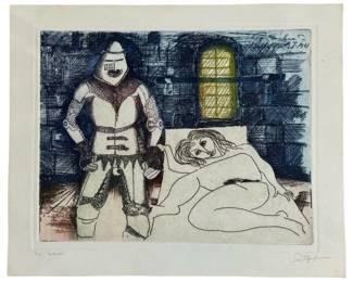 Signed Guillermo Silva Santamaria Etching