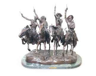 Large Frederic Remington Coming Through The Rye