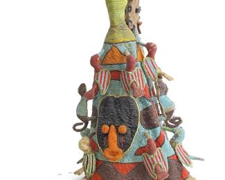 Antique Ade Yoruba Beaded Oba (King) Crown