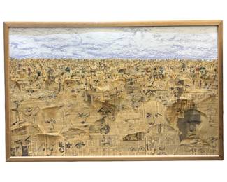 Stephen Fox âCrowds #1" Mixed Media Piece