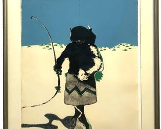 Signed Fritz Scholder Buffalo Dancer Lithograph