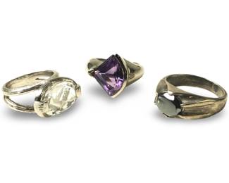 (3) Remarkable Sterling Silver Rings